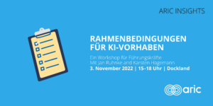 Rahmenbedingungen für KI-Vorhaben - Workshopflyer für den Workshop am 3. November 2022