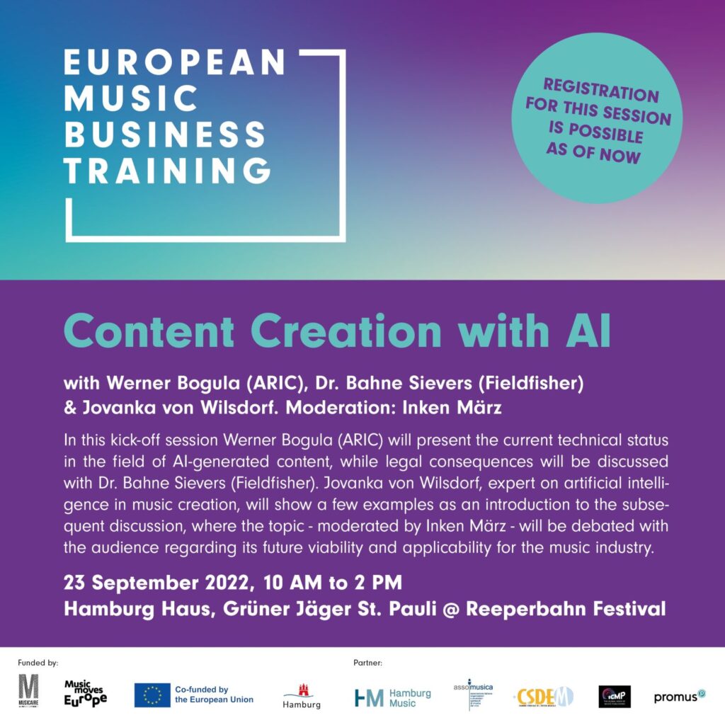 European Music Business Training - Content Creation with AI